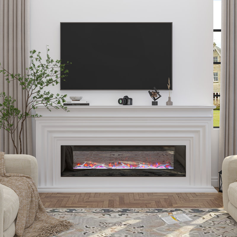 72"W Wall-Mounted Electric Fireplace