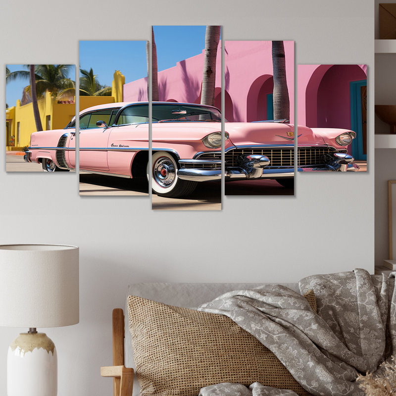 Miami Miami Cadillac IV - impression d'art mural transport - 5 panneaux