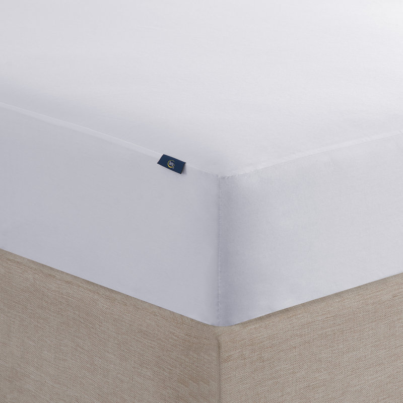 Queen White Waterproof Polyester Mattress Protector with Zipper