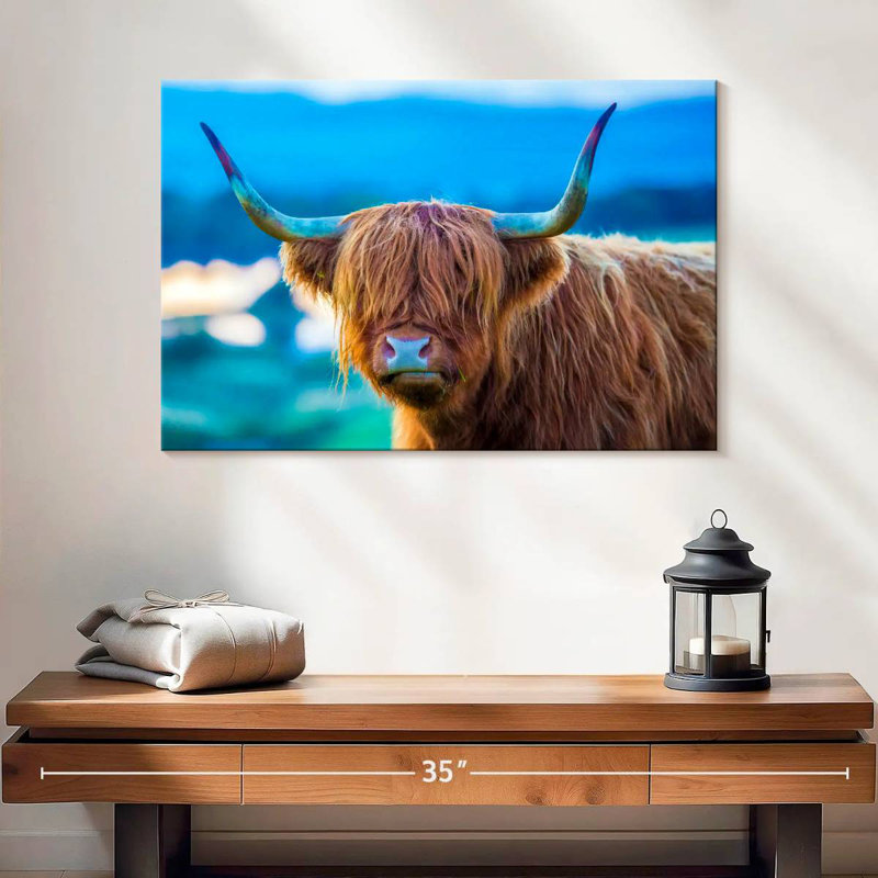 Vache poilue Brampt, H 16 po x l 24 po
