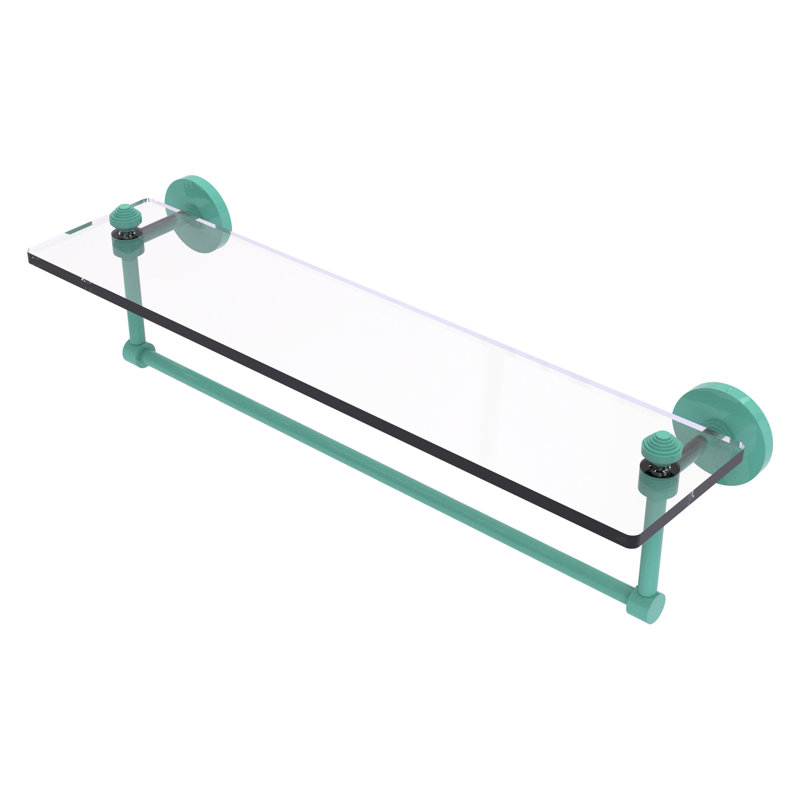 Tablette flottante avec barre à serviettes Southbeach, Vert écume de mer, H 5 po x l 22 po x P 5 po