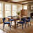 Blue Fabric Dining Chair, Modern Upholstered Side Chair With Metal Legs And High Back For Kitchen And Dining Room-1650615638