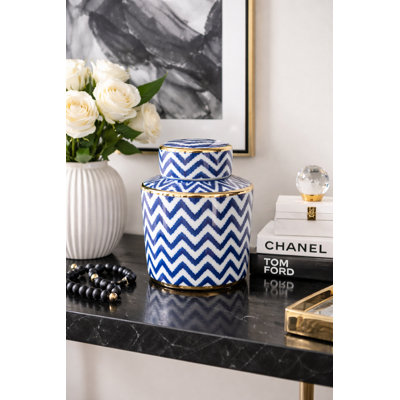 Vase en céramique fait à la main avec chevron Lumi