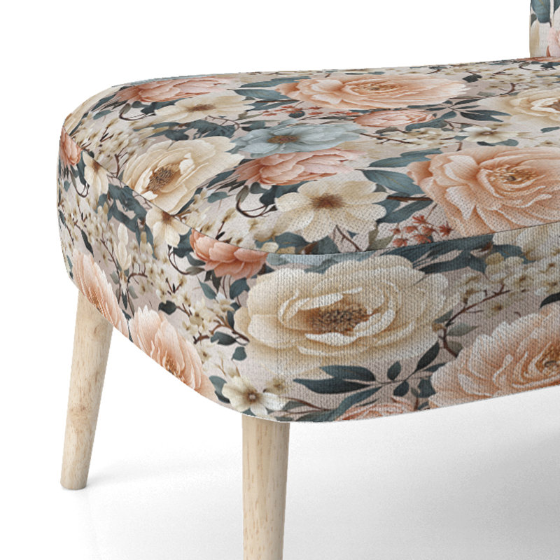 Chaise d'appoint rembourrée Boho Pastel Blooms