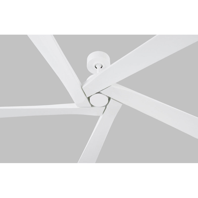 Ventilateur de plafond standard à 5 pales 70 pouces avec télécommande Adalai, Blanc mat avec pales blanc mat