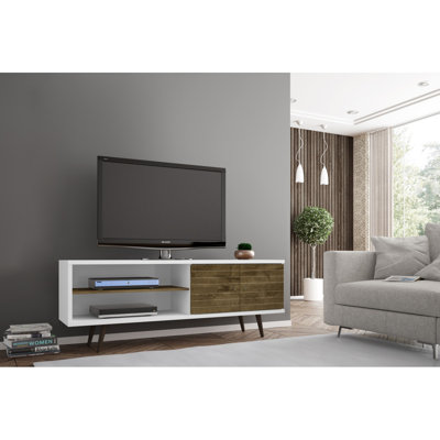 Meuble télé 63 po Liberty en blanc et brun rustique