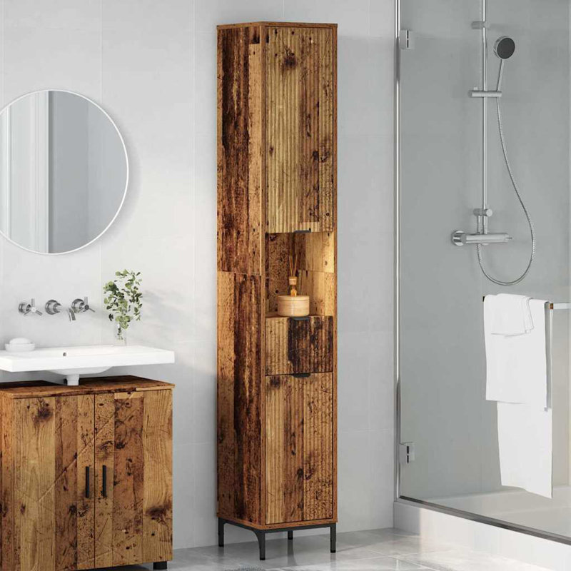 Freestanding Standard Bathroom Storage, Old Wood