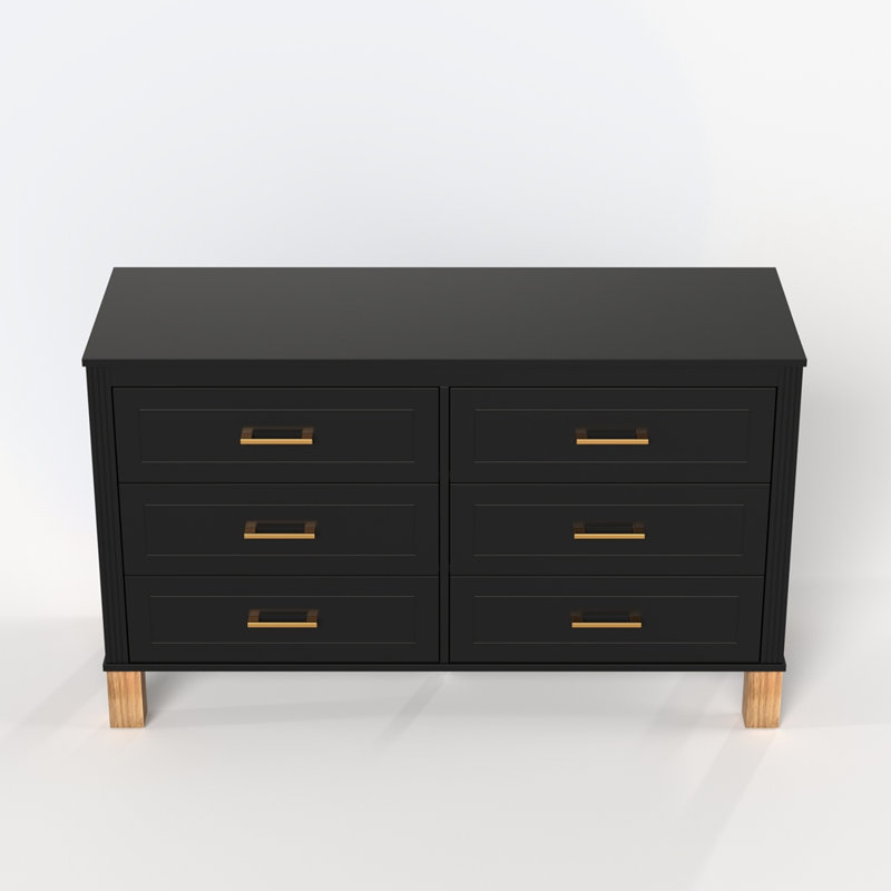 Commode en bois robuste avec pré-installé, Noir