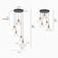 Luminaire suspendu grappe moderne 5 lumières avec verre bullé-523948316-523948318