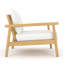 Fauteuil club Maia en teck, coussin blanc-122886863