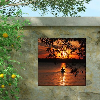 Kayak soleil, reproduction de photo sur toile tendue encadrée