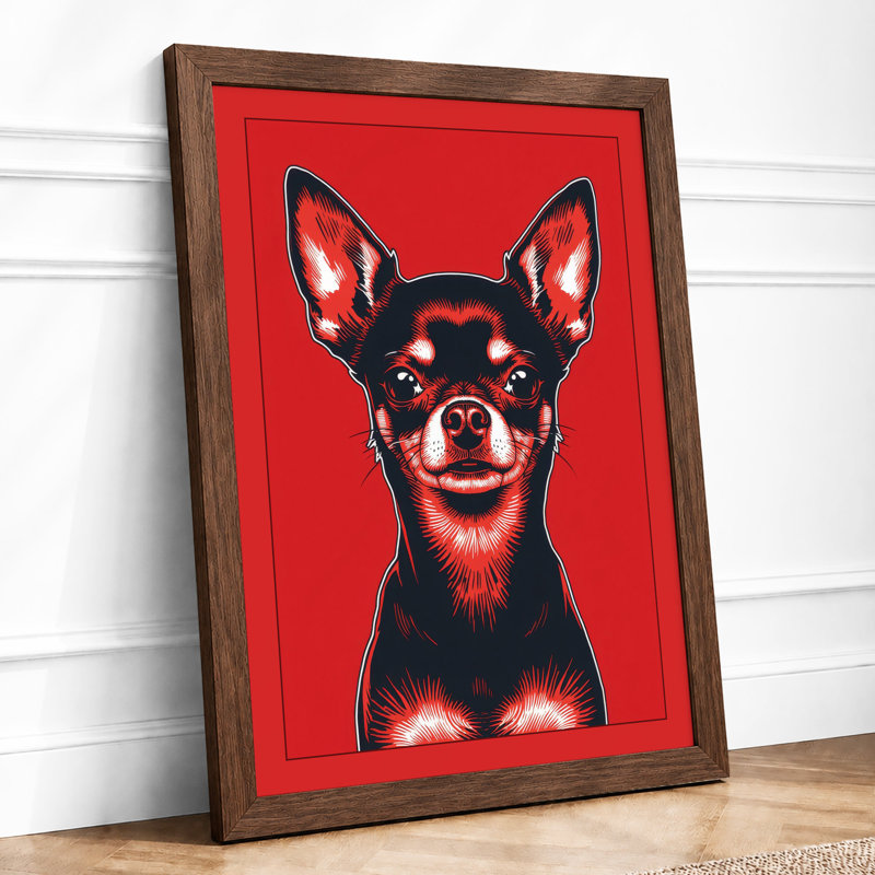 Smiling Chihuahua Modern - Print, Walnut, A3 - 42.0 x 29.7 cm