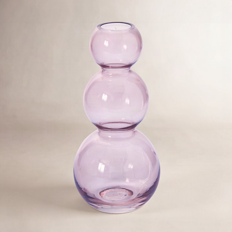 Ashburg Glass Table Vase, 7.75" H x 3.5" W x 3.5" D, Purple