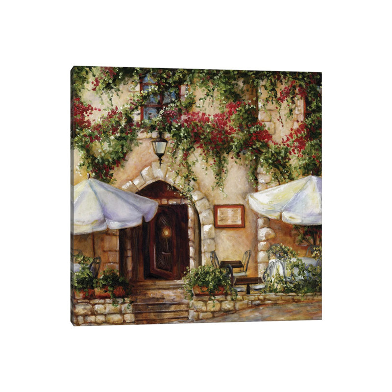 «Cafe X» par Malenda Trick - peinture sur toile tendue, H 12 po x l 12 po x P 0,75 po