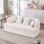 Canapé-lit 2 en 1 pliable, canapé-lit convertible pliable sans os de 70 pouces, 4 coussins pour le salon, blanc laiteux