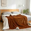 Striped Flannel & Sherpa Large Size Throw Blanket, Soft & Cozy Warm Blanket for Bed, 220 X 240CM-126596432
