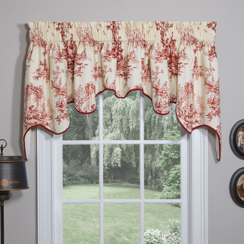 Bouvier Red Traditional Cotton Toile Empress Swag