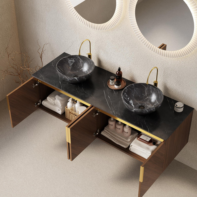 Meuble-lavabo mural 60 po avec lavabo en céramique