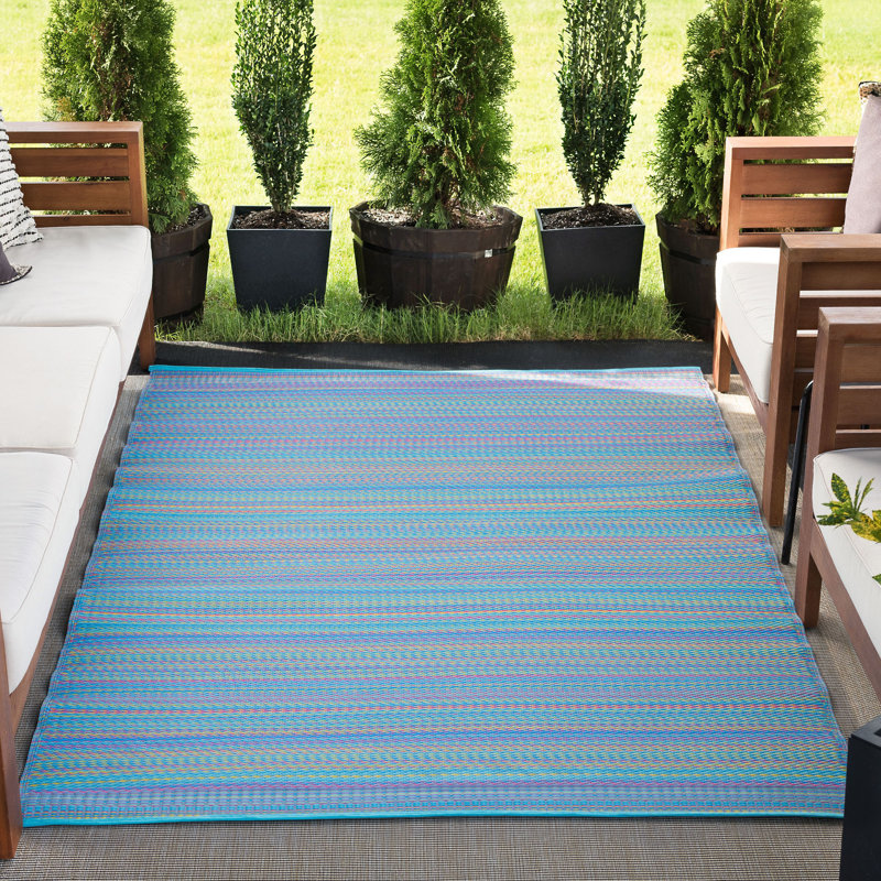 Tapis intérieur / extérieur tissé à la machine Hydetown, Rectangle 8 pi 10 po x 11 pi 10 po