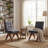Turfed Linen Upholstered Dining Chair Armless Parsons Side Chair With Solid Wood Legs-109248748