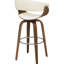 Tabouret de bar pivotant de style Mid-Century avec composants en noyer et métal