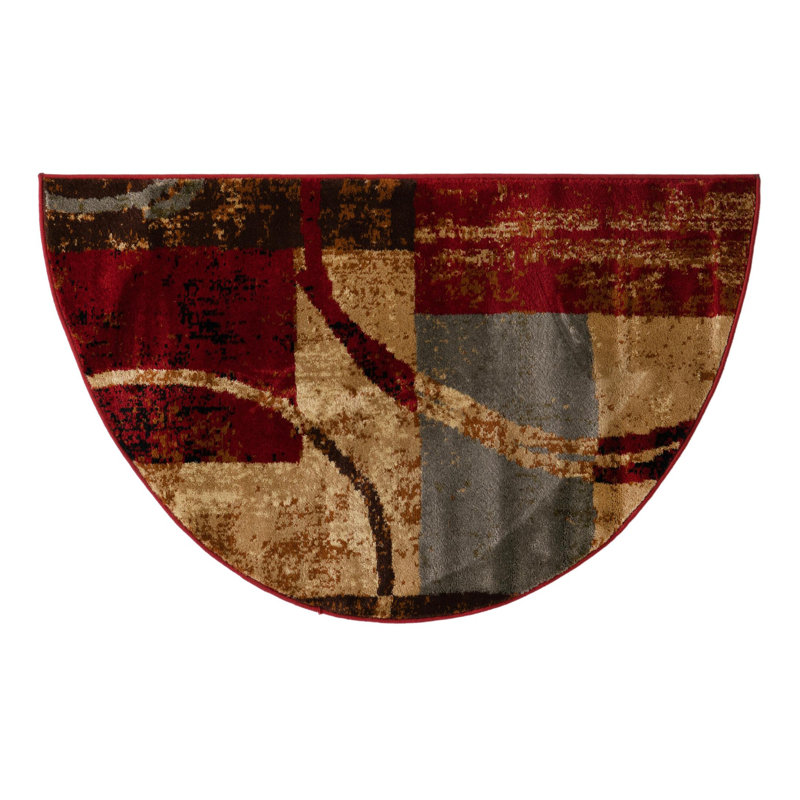 Tapis multicolore à motif géométrique Adetomiwa, Foyer 2 pi 7 po x 4 pi 1 po