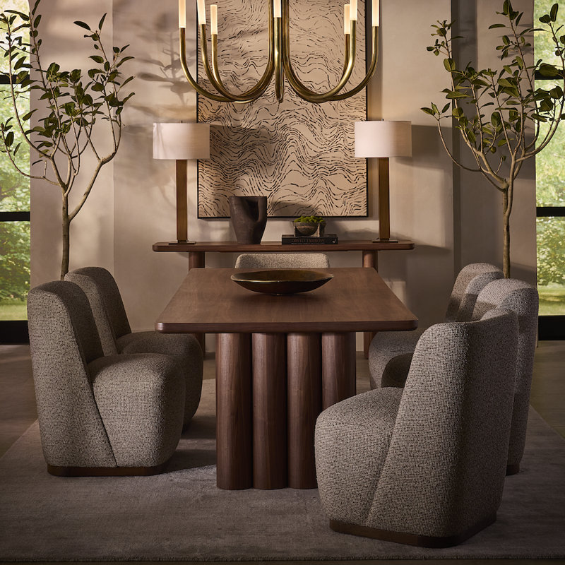 Theodore 72"Wood Mondern ConsoleTable Perfect Walnut Finish