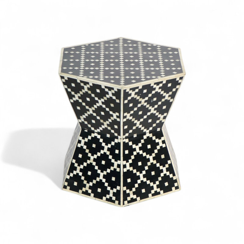 Black Bone Inlay Hexagon Table