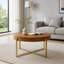 Table basse 33,8 po d'épaisseur rétro moderne avec plateau en bois de sapin et pieds croisés