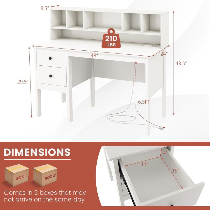 Bureau avec huche, Blanc