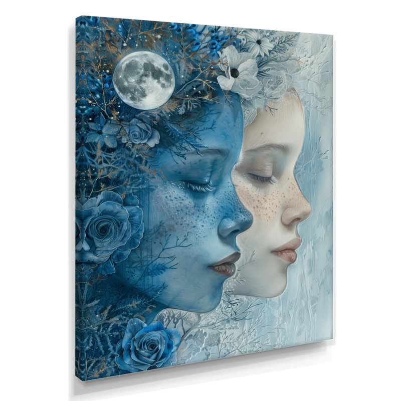 Blanc astral bleu, céleste, jumeaux célestes Gémeaux - astronomie, décoration murale Gémeaux, Toile tendue