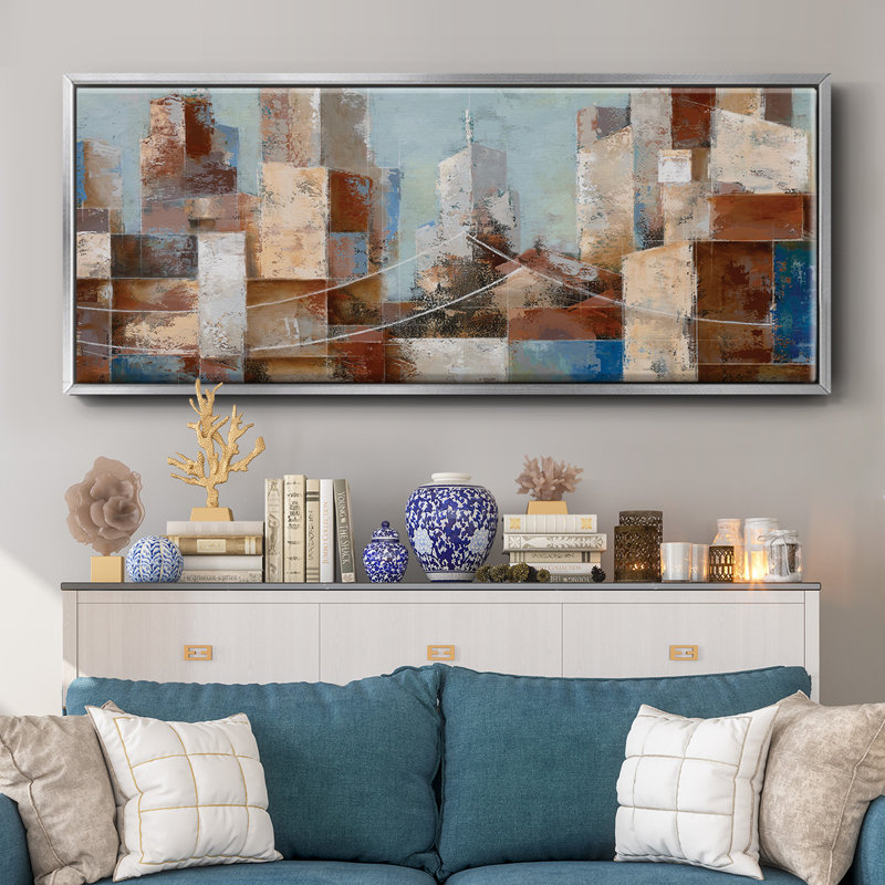 Cityscape- Framed Canvas, 8" H x 20" W