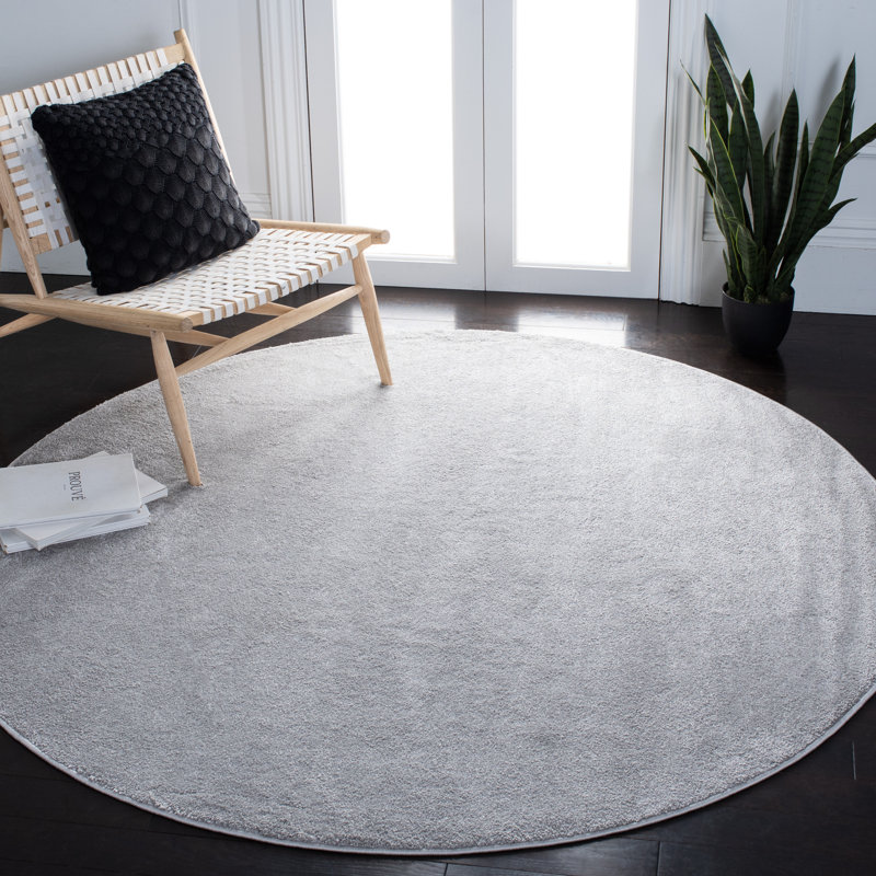 Tapis antidérapant de couleur unie Estra, Rond 6 pi 7 po