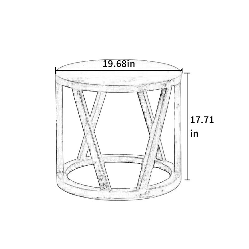 Table basse Minimalist, H 17,71 po x L 19,68 po x l 19,68 po