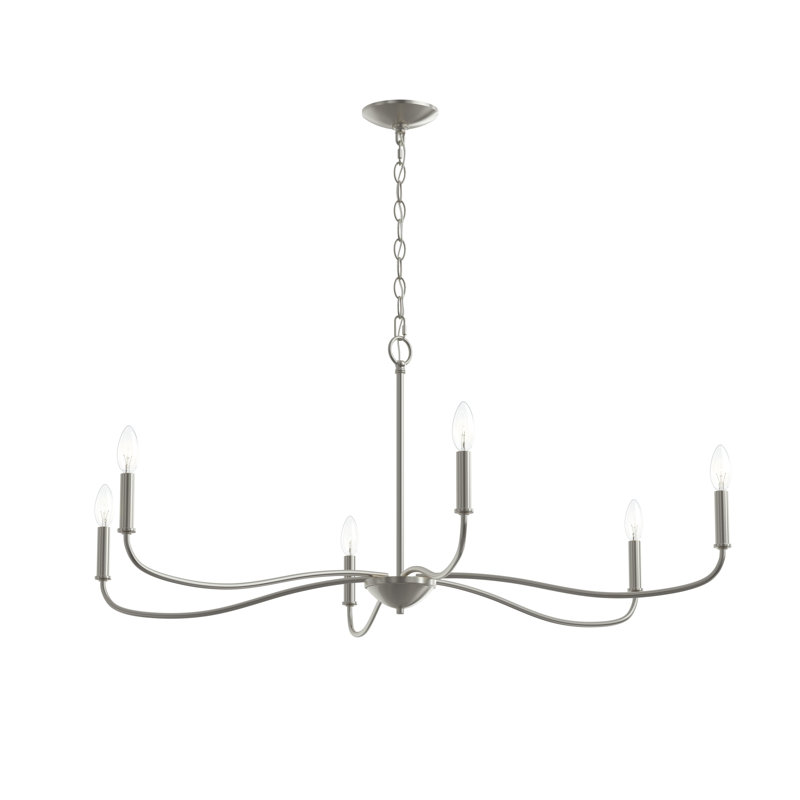 Lustre 6 lumières Pilar, Noir mat