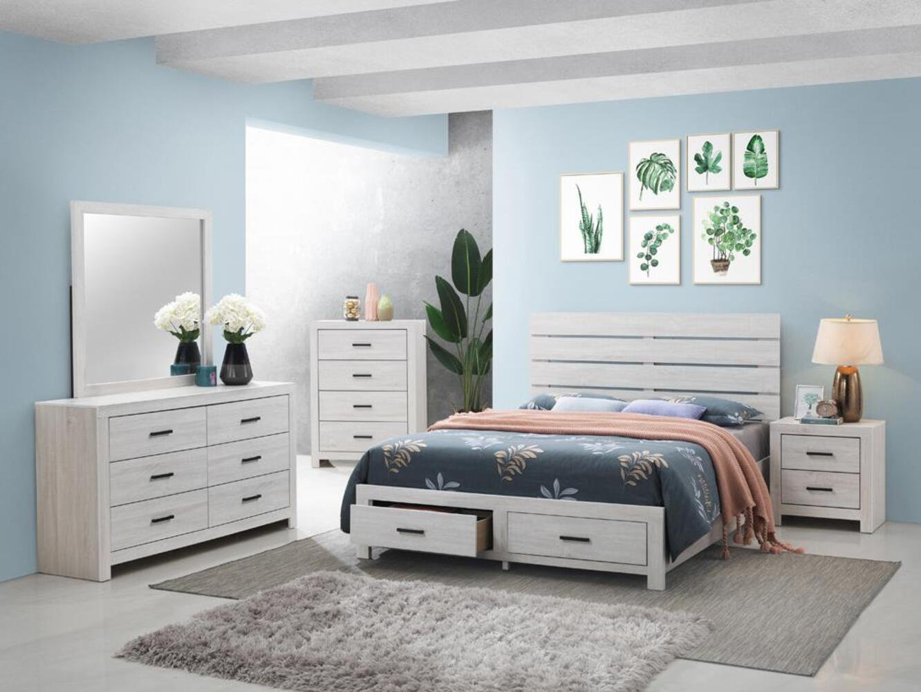 Sand & Stable™ Halle 4-Piece Queen Storage Bedroom Set Coastal White ...