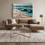 Art mural sur toile bleu nautique et vert sable