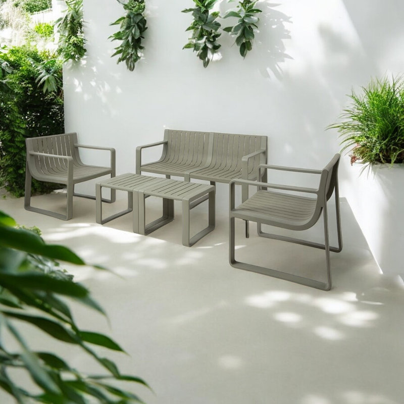 Anijha Outdoor Table Set, Grey