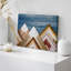 «Western Wood Effect Landscape Blue Sky Snow Mountain Range Nature Modern Art Western Wall Decor Office», reproduction d'art sur toile-93389201-93389206