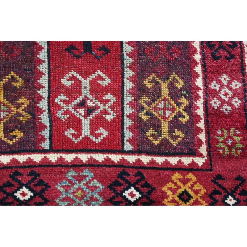 Wool Abstract Area Rug in Red
