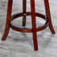 Tabouret pivotant de 24 po à hauteur de comptoir, finition cerise, tissu beige, confortable et tabouret de chaise avec siège en tissu pour la cuisine-974887652-974887655