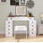 Vanity Desk With Dimmable Led Light With 10 Drawers, Makeup Table With Flip Up Mirror For Space-saving,large Storage Vanity Table Set With Stool And Drawers