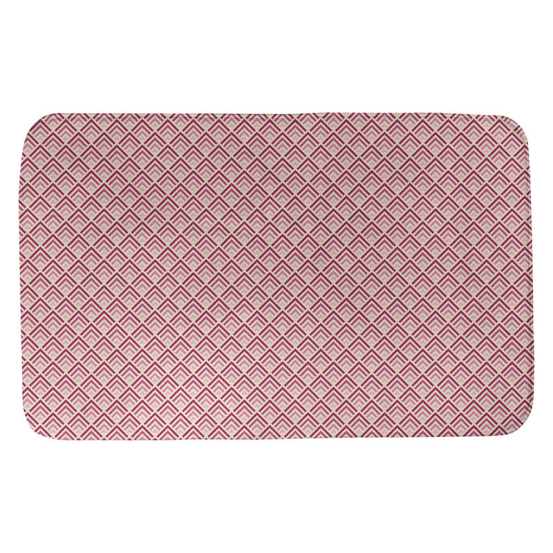 Tapis pour salle de bain dégradé Avicia, l 21 po x L 34 po, Jaune / Rose