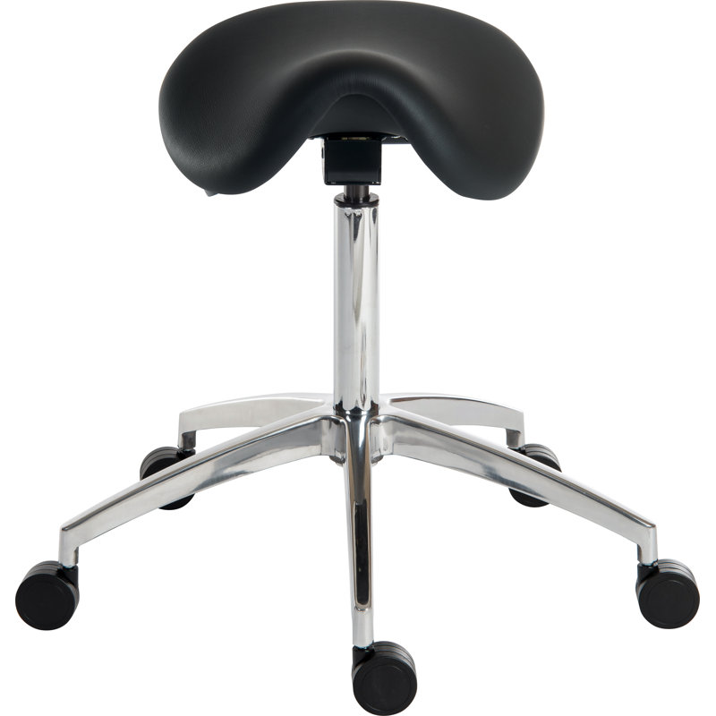 Perch Adjustable Height Ergonomic Lab Stool, Black