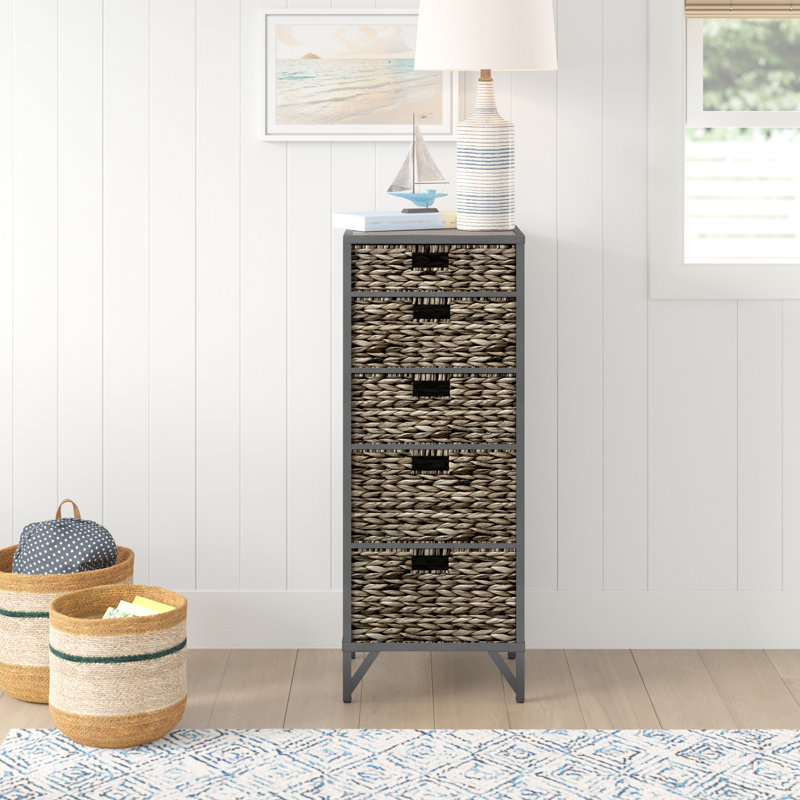 Knowle Metal 15'' W 5 - Drawer Dresser, Grey