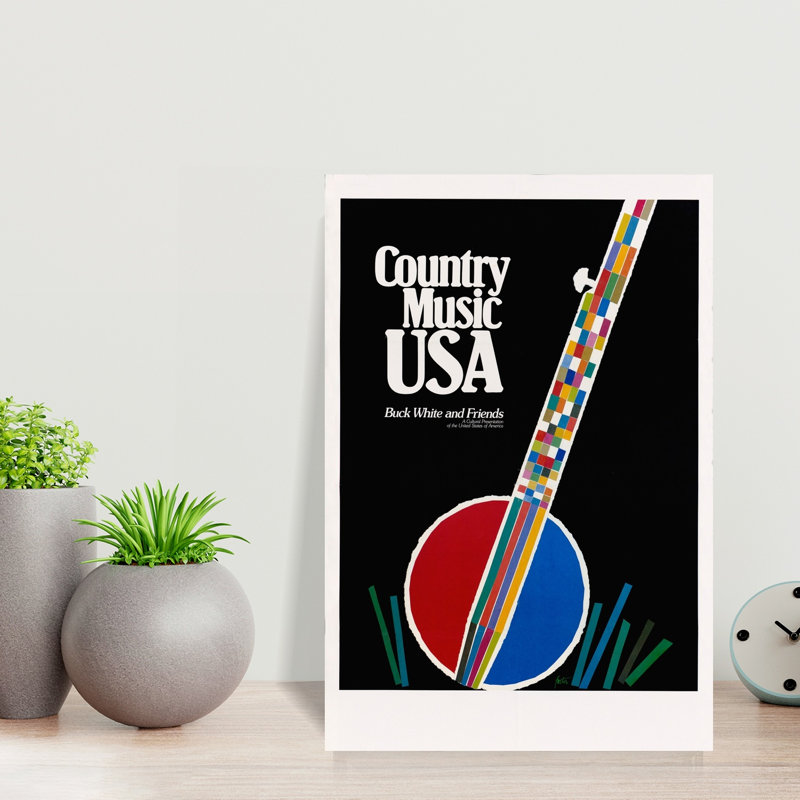Affiche murale contemporaine Country Music USA, 18" H x 12" W