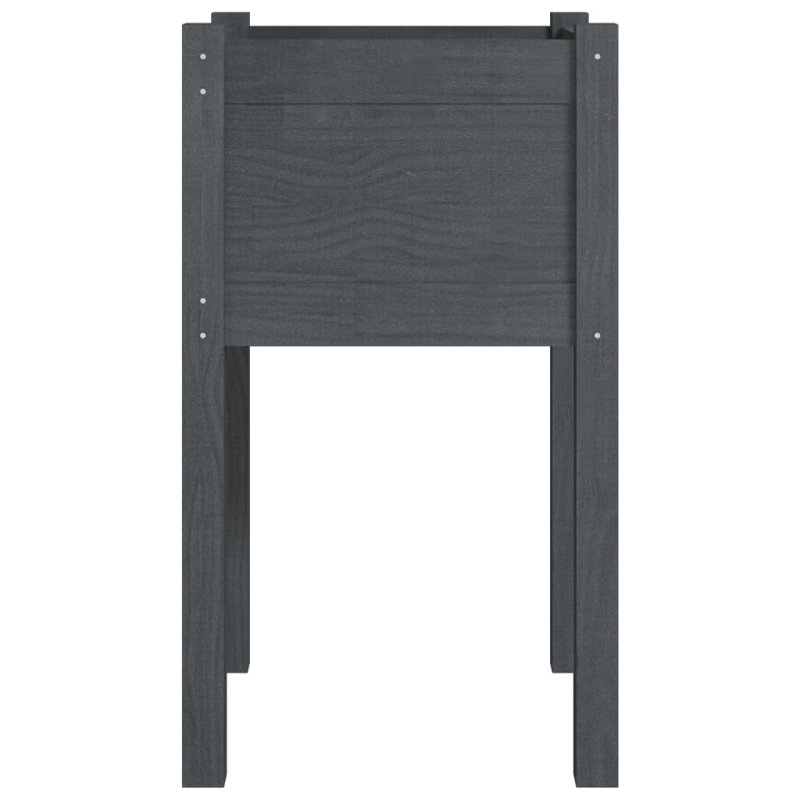 Najya Wood Pot Planter, Gray, 27.6" H x 15.7" W x 15.7" D