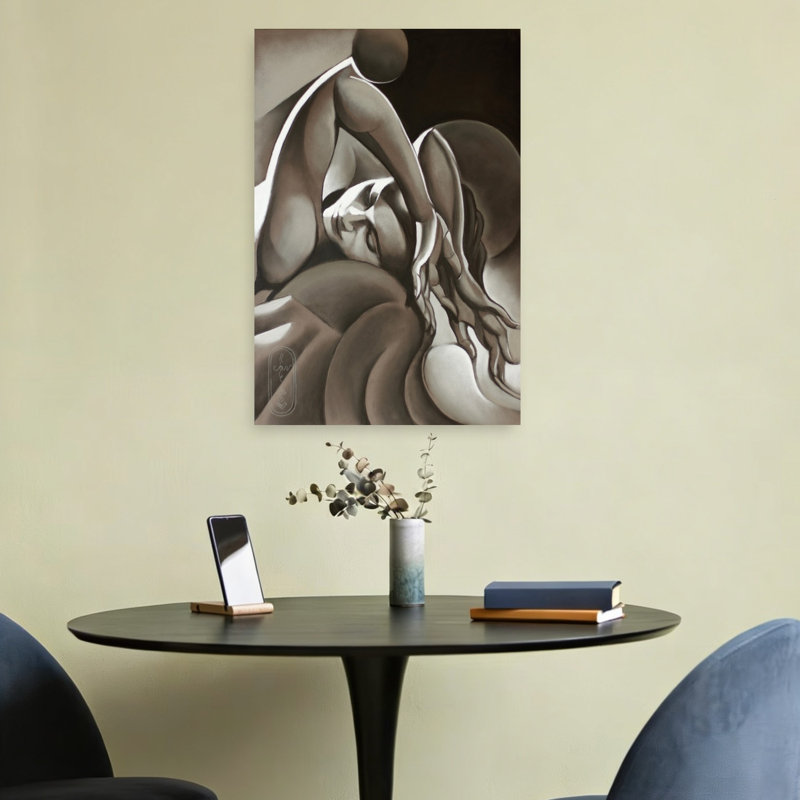 Impression d'art mural sensuel moderne et romantique abstrait, 24" H x 16" W