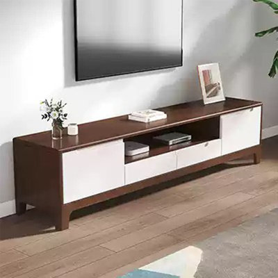 Modern solid wood TV stand with large drawer