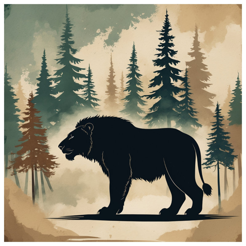 Tapis de bain lion en pin, L 24 po x L 17 po